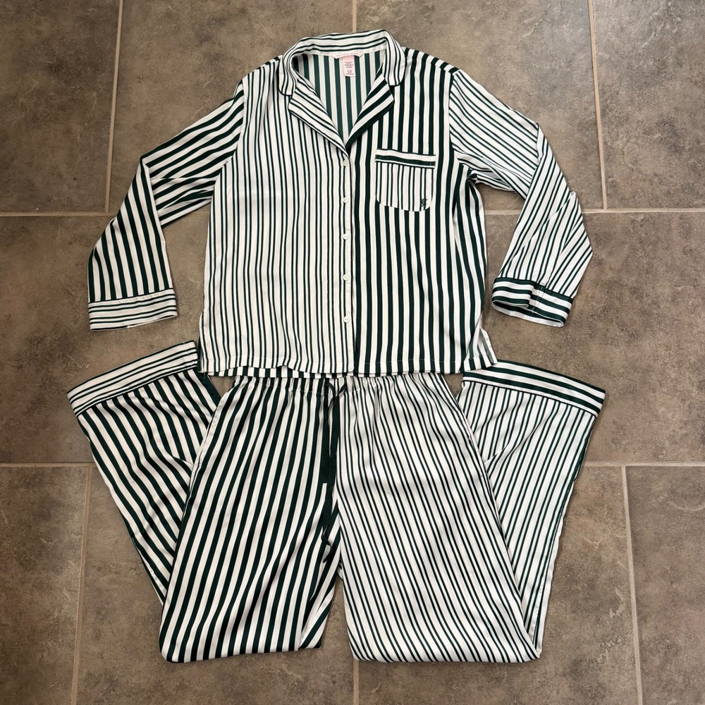 Victoria's Secret Pinstripe Satin Pajamas